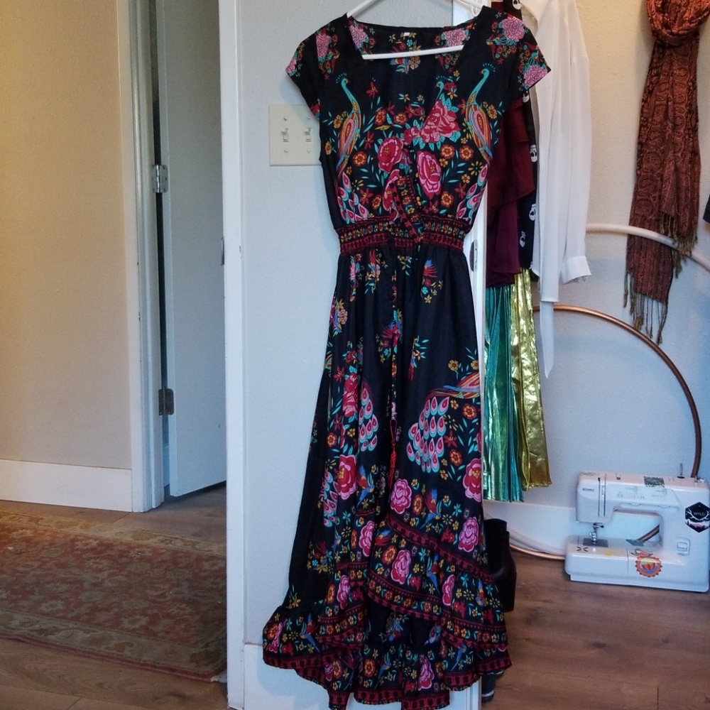 Floral peacock dress